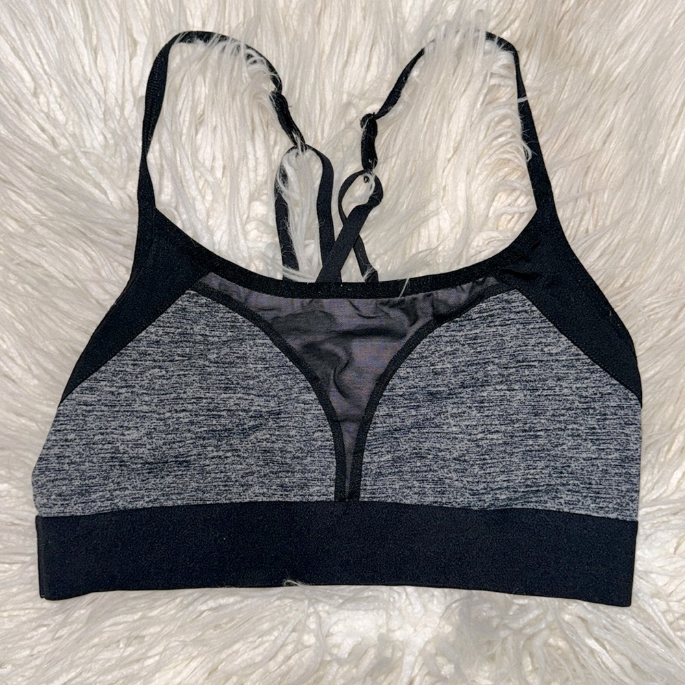 Victoria’s Secret Pink ultimate unlined sport bralette blk/gray Medium